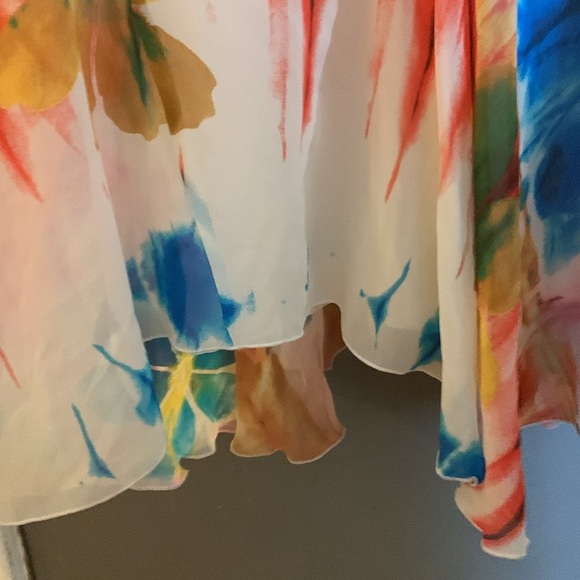 Christian chenail 100% silk maxi asymmetric abstract y2k fairy whimsical skirt - Picture 2 of 9